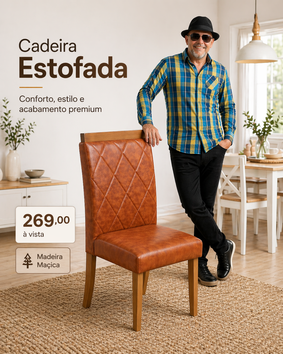 Cadeira Elisa Madeira Maciça